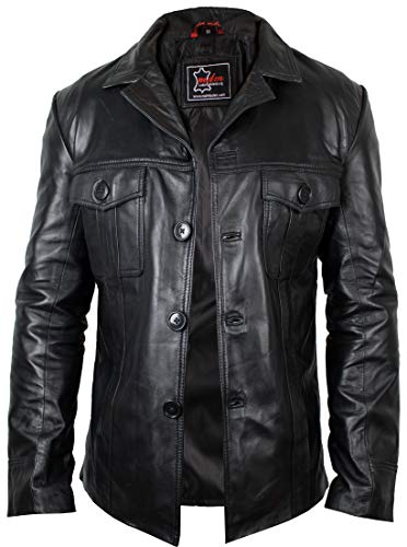 MDM Herren Lederjacke aus echtem Lamm Nappa Leder (L) von MDM