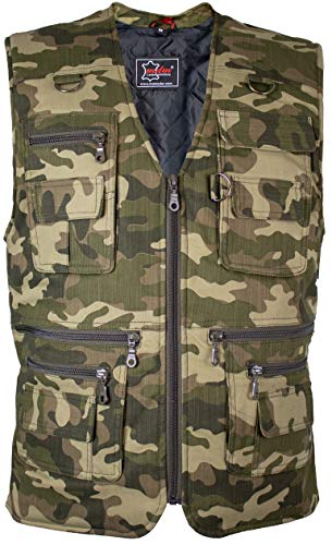 MDM Herren Outdoor Weste mit Vielen Taschen (Camo,M) von MDM