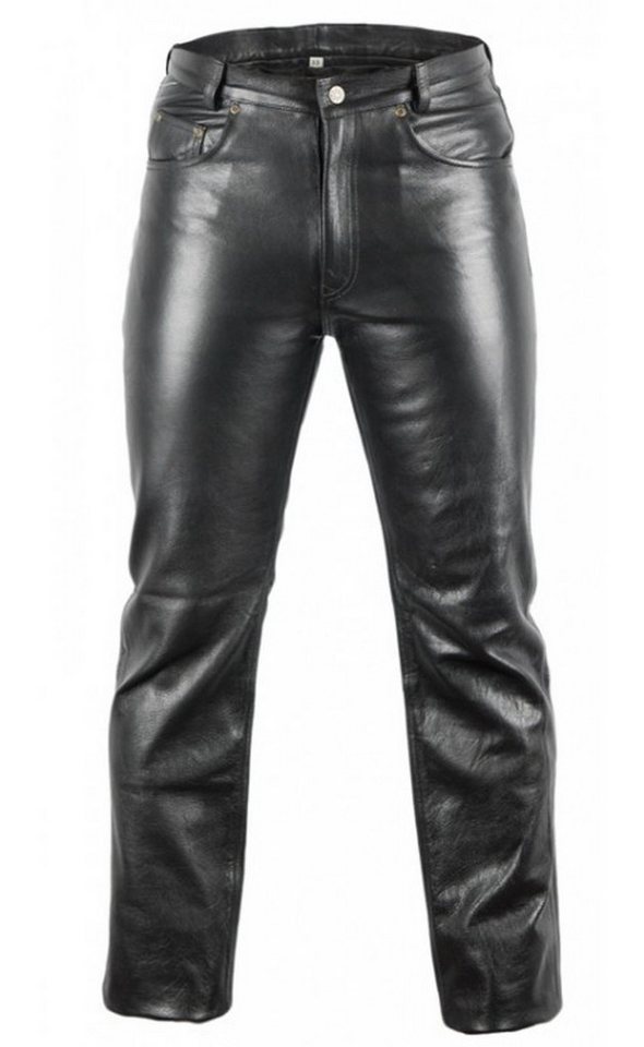 MDM Lederhose Herren Lederhose Bikerjeans aus echtem Rindsleder von MDM