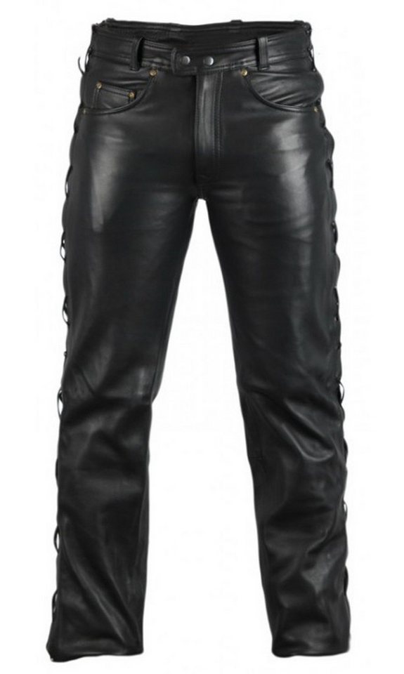 MDM Lederhose Herren Schnur Lederhose in schwarz von MDM