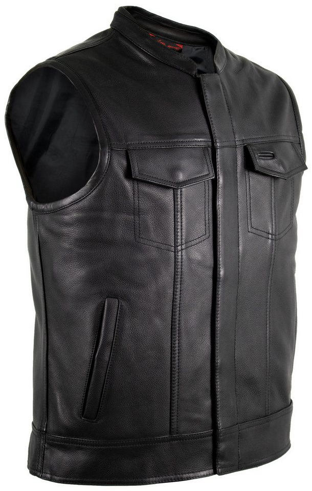 MDM Lederweste Herren Biker Jeans Lederweste SOA Bikerweste von MDM
