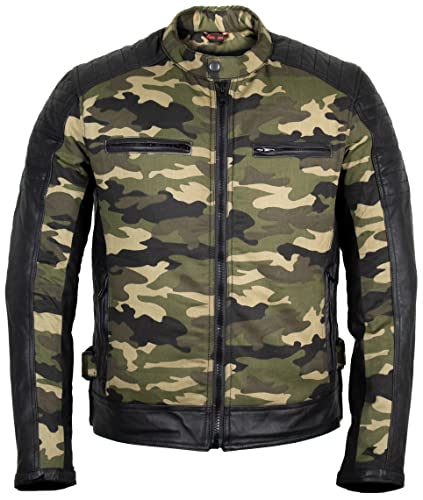 MDM Motorrad Camouflage Textil Jacke mit Protektoren (DE/NL/SE/PL, Alphanumerisch, 3XL, Regular, Regular, Hell Camouflage) von MDM