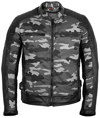 MDM Motorrad Camouflage Textil Jacke mit Protektoren (DE/NL/SE/PL, Alphanumerisch, 4XL, Regular, Regular, Dunkel Camouflage) von MDM