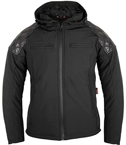 MDM Motorrad Softshelljacke herren mit Protektoren (DE/NL/SE/PL, Alphanumerisch, L, Regular, Regular, Schwarz) von MDM