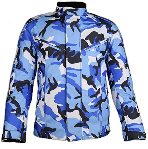 MDM Motorradjacke für Herren in schönen Camouflage Farben (4XL, Camo Blau) von MDM