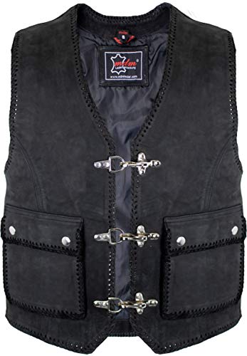Nubuk Lederweste mit Schnallen und Kordeln (2XL) von MDM