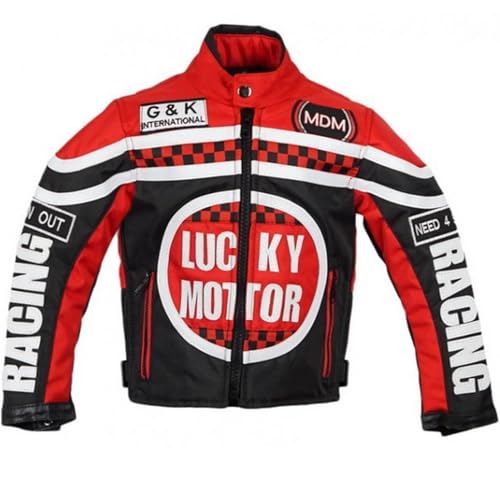 MDM Racing Jacke für Kinder in rot, Motorradjacke, Textil Jacke (S) von MDM