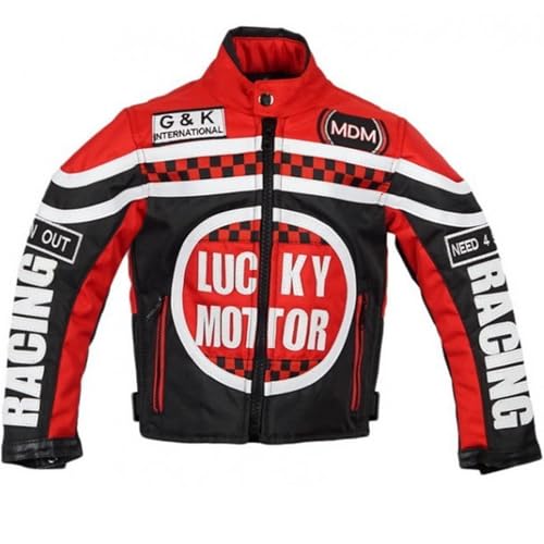 MDM Racing Jacke für Kinder in rot, Motorradjacke, Textil Jacke (XL) von MDM