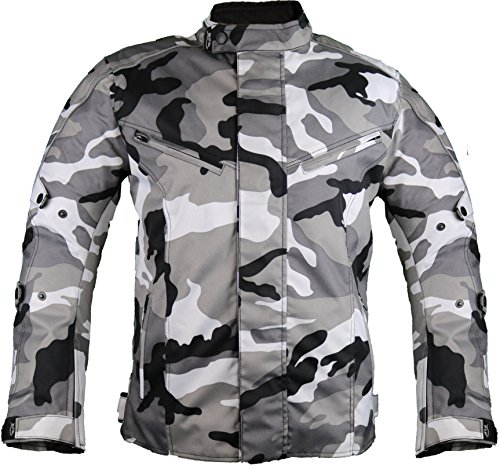 Motorradjacke für Herren in schönen Camouflage Farben (M, Camo Grau) von MDM