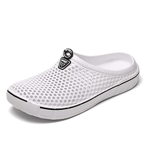 MDPCX Damen Garten Clogs Atmungsaktive Schuhe Badeschuhe Herren Strandschuhe Wasserschuhe Schuhe Hausschuhe Wanderschuhe Weiß 40 von MDPCX