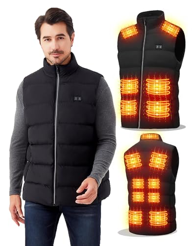 MDYHPN Beheizbare Weste Herren Damen: USB Elektrische Beheizbare Jacke mit 15 Heizzonen - 3 Einstellbaren Temperaturen Heizweste für Outdoor Skifahren Jagd Camping (ohne Akku) von MDYHPN