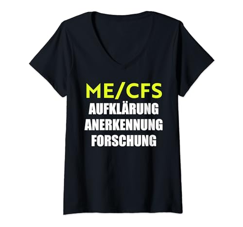 Damen ME/CFS aufklärung anerkennung forschung T-Shirt mit V-Ausschnitt Damen ME/CFS aufklärung anerkennung forschung T-Shirt mit V-Ausschnitt von ME/CFS aufklärung anerkennung forschung tees