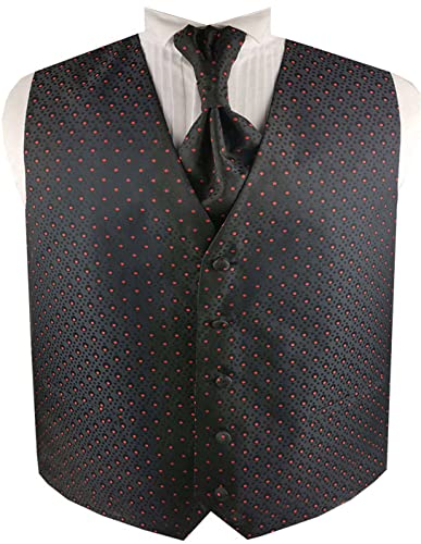 ME&SLEEVE Herren 3pcs klassisch Mikrofaser Weste Ascot Krawatte Einstecktuch für Hochzeitsanzug von ME&SLEEVE