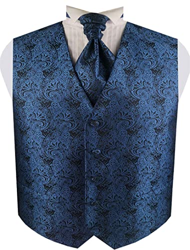 ME&SLEEVE Herren Anzug Smoking Business Kleid Bräutigam Hochzeit Weste + Ascot Krawatte + Einstecktuch von ME&SLEEVE