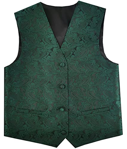 ME&SLEEVE Jungen Smoking Anzug mit V-Ausschnitt Formelle Kleidung Weste + Taschentuch + Fliege (Ascot-Krawatte) für Hochzeitsfeier von ME&SLEEVE