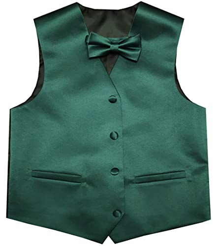 ME&SLEEVE Klassischer Fester Smoking Anzug für Jungen Formelle Kleidung Weste + Taschentuch + Fliege für Hochzeitsfeier Blumenmädchen von ME&SLEEVE