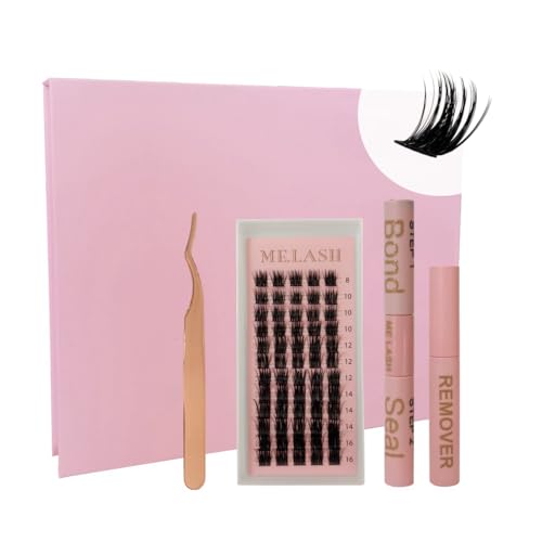 DIY Wimpern Extensions Set D Curl Cluster Wimpern Kleber und Schuzter für Einzelne Wimpern Applicator Tool und Entferner und Wimpernverlängerung Kit (1 Set, Kit-H003) von ME.LASH