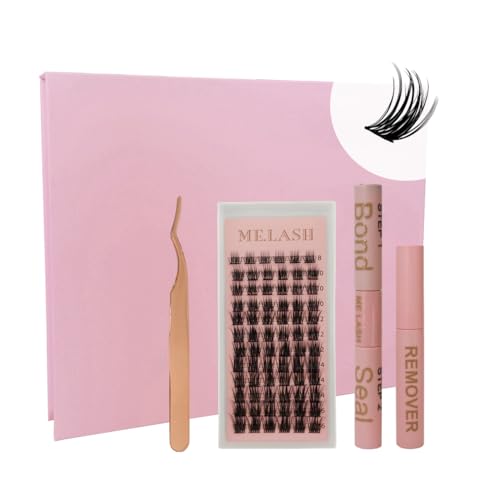 DIY Wimpern Extensions Set D Curl Cluster Wimpern Kleber und Schuzter für Einzelne Wimpern Applicator Tool und Entferner und Wimpernverlängerung Kit (1 Set, Kit-H004) von ME.LASH