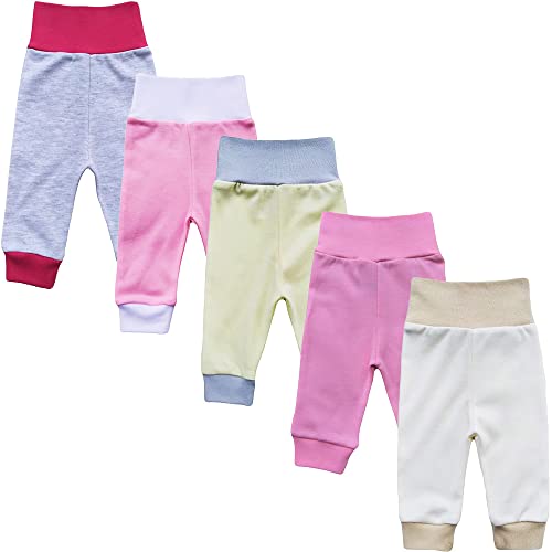 MEA BABY Unisex Baby Baumwolle Pumphose, Schlupfhose 5er Pack (80, Mädchen) von MEA BABY