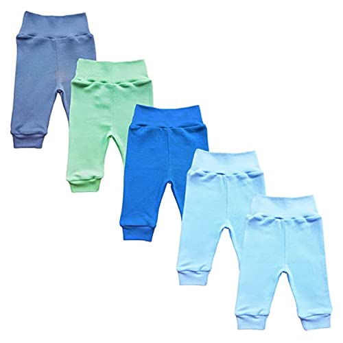 MEA BABY Unisex Baby Hose aus 100% Baumwolle im 5er Pack/Pumphose, Babyhose für Jungen Baby Hose für Mädchen, Schlupfhose (68, Jungen2) von MEA BABY
