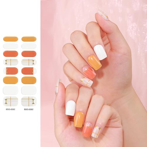 1 Blatt Klebstoff Full Wrap Gel Art Aufkleber Wasserdicht Gel Wrap Semi Cured Gel Nagellack Streifen Nagelaufkleber 1 Blatt Klebstoff Full Wrap Gel Art Aufkleber Wasserdicht Gel Wrap Semi Cured Gel Nagellack Streifen Nagelaufkleber von MEAKTSMI