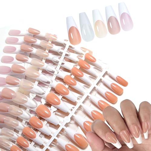 120 Stück Mandelförmige Künstliche Nägel Mit Französischer Spitze Vollständige Abdeckungen Zum Aufkleben Auf Die Nägel Tragbares Pressen Auf Den Nägeln Für Frauen Und Mädchen von MEAKTSMI