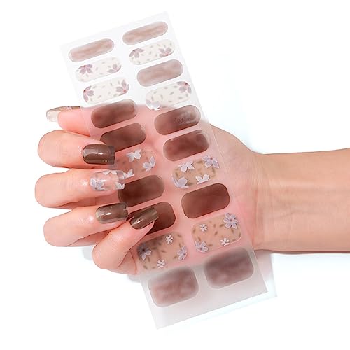 20 Stück Selbstklebende Nagelfolien Nagel Gel Lackstreifen Vollständige Wraps Nagellack Aufkleber Gel Nagelstreifen Gel Nagelaufkleber von MEAKTSMI