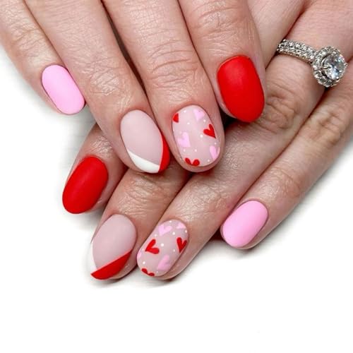 24 Stück Kurze Nägel Zum Aufdrücken Mit Herzmuster Zum Aufkleben Auf Die Nägel Matte Kunstnägel Einfach Zu Verwenden Für Stilvolle Frauen Und Mädchen 24 Stück Kurze Nägel Zum Aufdrücken Mit Herzmuster Zum Aufkleben Auf Die Nägel Matte Kunstnägel Einfach Zu Verwenden Für Stilvolle Frauen Und Mädchen von MEAKTSMI