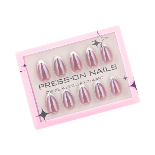 30 Stück Einfache Nägel Zum Aufkleben Französische Spitze Zum Aufdrücken Der Nägel Mandelform Vollständige Abdeckung Falsche Nägel Künstliche Nägel Für Frauen von MEAKTSMI