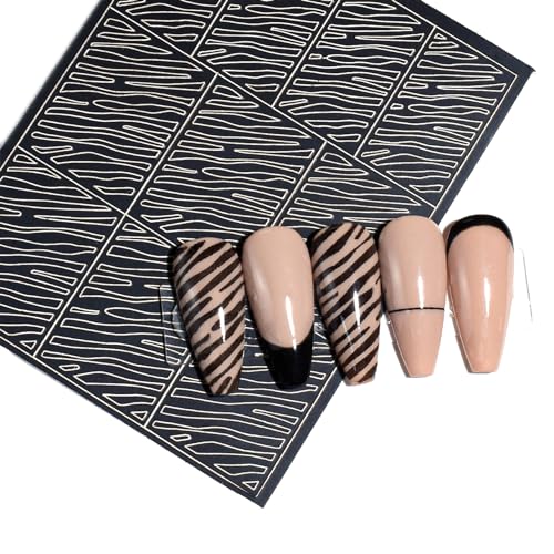 3D Leopard Nagel Aufkleber Aufkleber Kreative Gefälschte Nagel Wraps Tipps Nagel Maniküre Kunst Patches Full Nagellack Aufkleber von MEAKTSMI