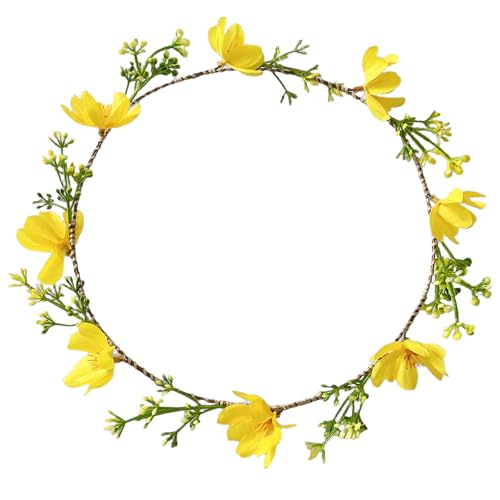 Blumenkranz Elastischer Stirnband Kopfbedeckung Kopfbedeckung Dekore Für Hochzeiten Und Tägliche Verwendung von MEAKTSMI