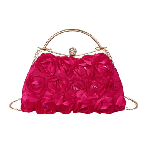 Creative Rose Designs Abendbeutel Handtasche Schulter Crossbody Taschen Mit Kettenriemen Für Braut Oder Abschlussball Event von MEAKTSMI