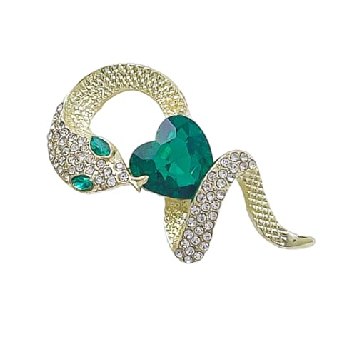 Exquisite Schlangenbrosche Mit Zirkon Emerald Detaillierungen Zodiacs Jahr Schmuck Grüne Kristall Corsage Für Frauengarderobe von MEAKTSMI