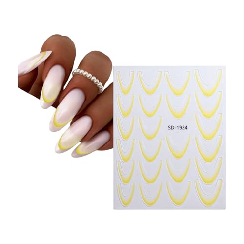 French Tip Nagelaufkleber French Line Nails Art Aufkleber Farbverläufe Nagelaufkleber Nagelkunstdekorationen Für Frauen Und Mädchen von MEAKTSMI