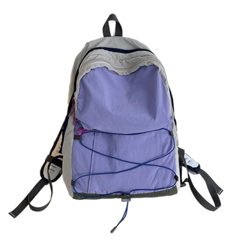 Funktional Contrast Color Backpack Frauen Herren Bücher Tasche Rucksack Mit Bungee Kordmultipocketed Travel Laptop Rucksack von MEAKTSMI
