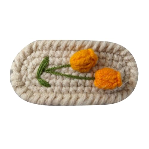 Gehäkelte Blumen Haarspangen Bunte Haarnadel Niedliche Handgemachte Häkel Tulpen Haarspange Schönes Gestricktes Accessoire Für Kinder von MEAKTSMI
