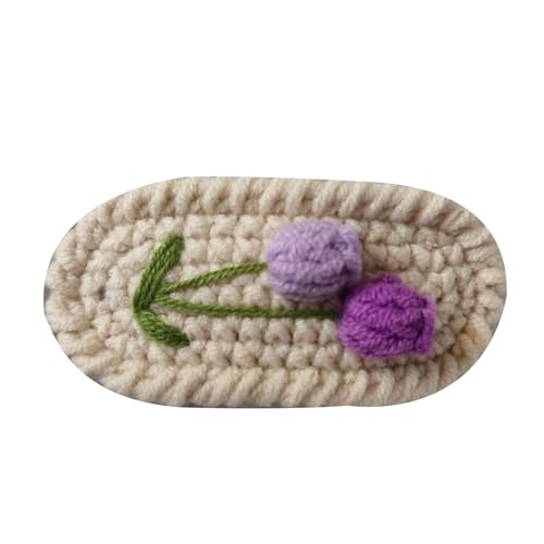 Gehäkelte Blumen Haarspangen Bunte Haarnadel Niedliche Handgemachte Häkel Tulpen Haarspange Schönes Gestricktes Accessoire Für Kinder von MEAKTSMI
