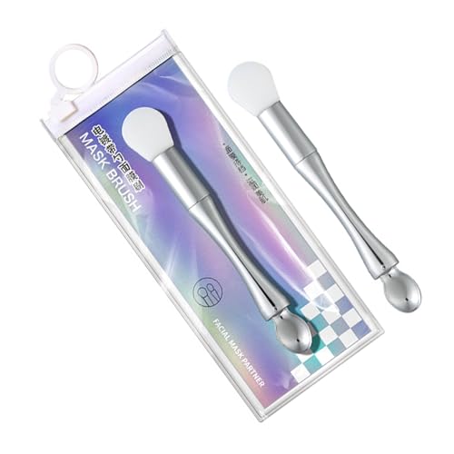 Gesichtsbedeckungspinsel Hautpflegepinsel Applikator Doppelkopf Bedeckungsapplikator Silikon Gesichtscreme Löffel Make Up Wäscher von MEAKTSMI