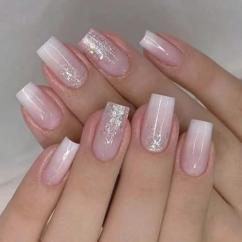 Kurze Quadratische Nägel Tipps Künstliche Nägel Kleber Auf Den Nägeln Aufklebende Nägel Aufdrückende Nägel Künstliche Falsche Nägel Für Damen Und Mädchen von MEAKTSMI