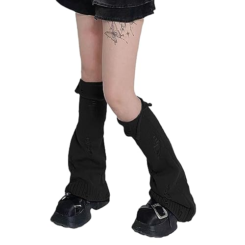 MEAKTSMI Beinwärmer Japanischen Stil Gothic Strick Socken Leggings Gamaschen Und Wintermanschetten Knöchelhaufen Socken von MEAKTSMI