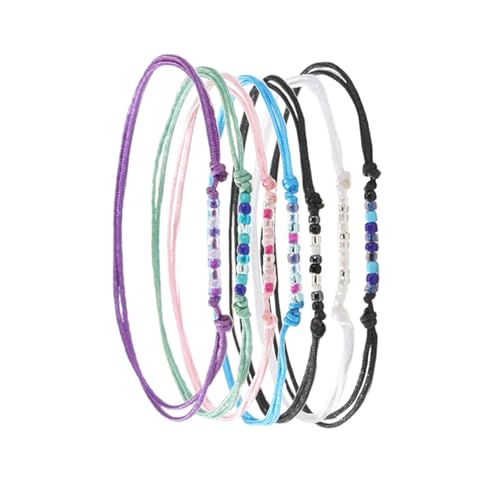 MEAKTSMI Packung Von 7 Lebendigen Handgefertigten Baumwollfadenarmbändern Gewebte Handgelenkkette Perfekt Für Partys Festivals Und Alltägliche Abnutzung von MEAKTSMI
