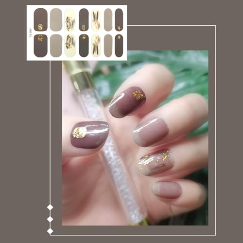 Nagelaufkleber Glitzer Farbverlauf Glanz Komplett Nagellack Aufkleber Abziehbilder Streifen Selbstaschendes Nagelkunst Abziehbild Set von MEAKTSMI