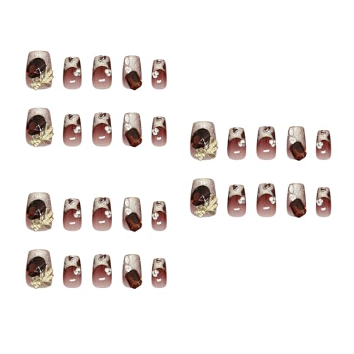 Quadratische Nägel Zum Aufdrücken Leoparden Designs Französische Künstliche Nägel Künstliche Acrylnägel Künstliche Nägel Kleber Auf Den Nägeln Für Frauen von MEAKTSMI