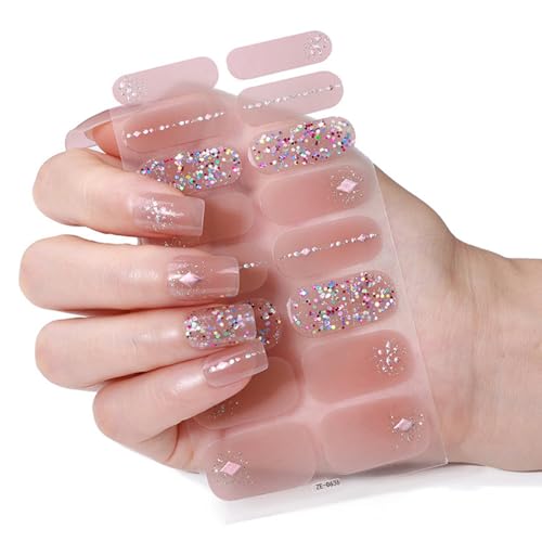 Weihnachts Nagellackstreifen Maniküre Aufkleber Vollständige Nagelfolien Gel Nagelstreifen Nagelkunstaufkleber Nagellackfolien von MEAKTSMI