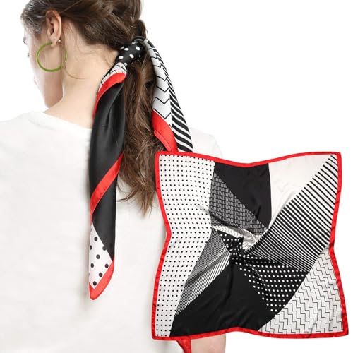 MEANBEAUTY Damen 70 x 70 cm Seidenschal Seide Leicht Bandana mehrfarbig Schal Kopftuch Haarschal-Blumen 23 von MEANBEAUTY