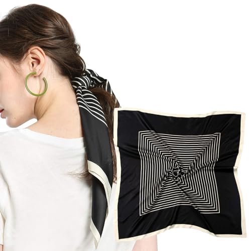 MEANBEAUTY Damen 70 x 70 cm Seidenschal Seide Leicht Bandana mehrfarbig Schal Kopftuch Haarschal-Blumen 4 von MEANBEAUTY