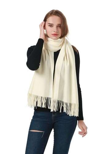 MEANBEAUTY Damen-Schal Kaschmir-Gefühl Schal Winter Pashmina Hochzeit Party Wickeltuch große Deckenschals-Beige von MEANBEAUTY