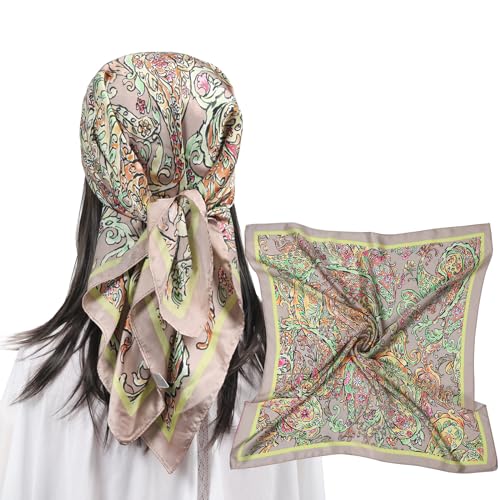 MEANBEAUTY Pañuelo Cuadrado de Satén Para Mujer 70 x 70 cm Pañuelos de Seda Multifunción Bandana -Blumen 11 von MEANBEAUTY