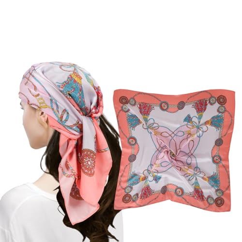 MEANBEAUTY Pañuelo Cuadrado de Satén Para Mujer 70 x 70 cm Pañuelos de Seda Multifunción Bandana -Blumen 13 von MEANBEAUTY