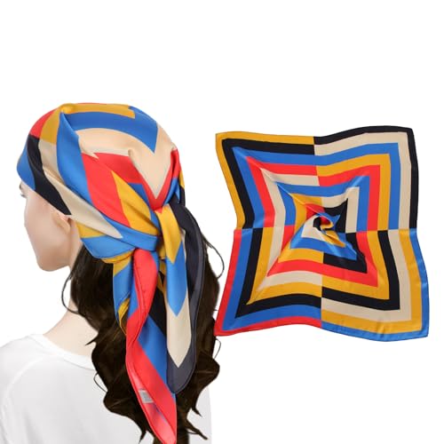 MEANBEAUTY Pañuelo Cuadrado de Satén Para Mujer 70 x 70 cm Pañuelos de Seda Multifunción Bandana -Blumen 17 von MEANBEAUTY